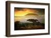 Mount Kilimanjaro and Clouds Line at Sunset, View from Savanna Landscape in Amboseli, Kenya, Africa-Michal Bednarek-Framed Photographic Print