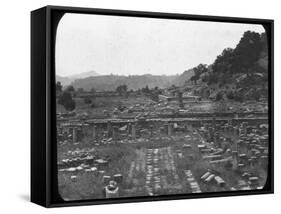 Mount Kronos and Temple of Hera, Olympia, Greece, Late 19th or Early 20th Century-null-Framed Stretched Canvas