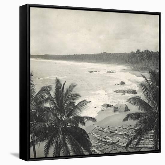 Mount Lavinia Bay, Ceylon, February 1912-English Photographer-Framed Stretched Canvas