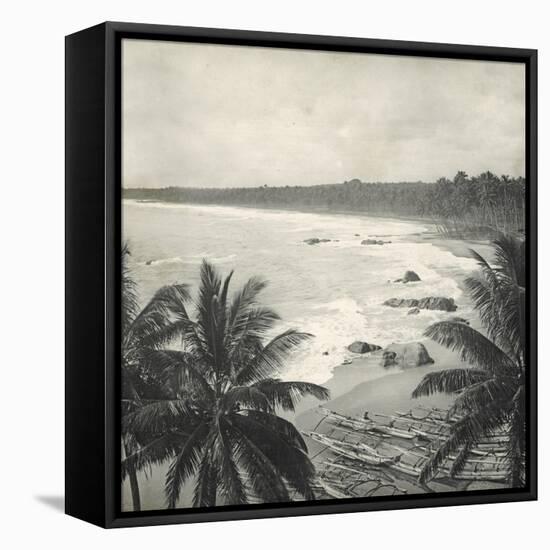 Mount Lavinia Bay, Ceylon, February 1912-English Photographer-Framed Stretched Canvas