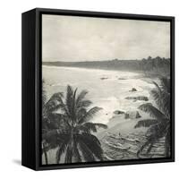 Mount Lavinia Bay, Ceylon, February 1912-English Photographer-Framed Stretched Canvas