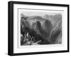 Mount Lebanon, Above the Valley of the Kedesha, or Holy Valley, Lebanon, 1841-MJ Starling-Framed Giclee Print