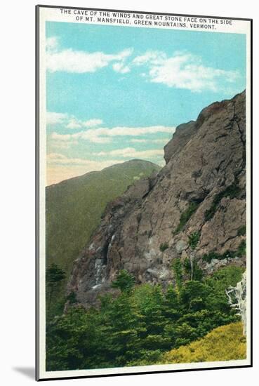 Mount Mansfield, Vermont, View of Cave of the Winds and Great Stone Face-Lantern Press-Mounted Art Print