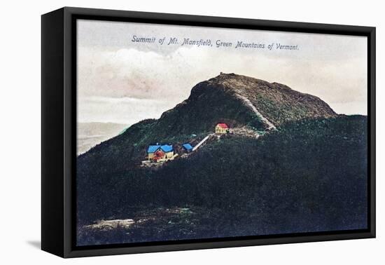 Mount Mansfield, Vermont, View of the Mountain Summit-Lantern Press-Framed Stretched Canvas