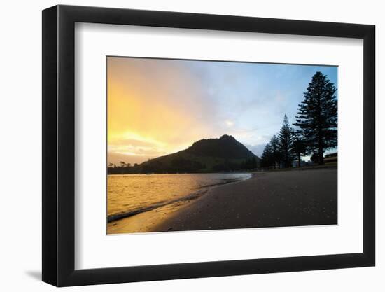 Mount Maunganui Sunset, Tauranga, North Island, New Zealand, Pacific-Matthew Williams-Ellis-Framed Premium Photographic Print