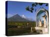 Mount Mayon and Grotto or Wayside Shrine, Bicol Province, Luzon Island, Philippines-Kober Christian-Stretched Canvas