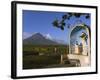 Mount Mayon and Grotto or Wayside Shrine, Bicol Province, Luzon Island, Philippines-Kober Christian-Framed Photographic Print