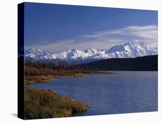 Mount Mckinley, 2032Ft, from Reflection Lake, Denali National Park-John Warburton-lee-Stretched Canvas