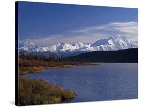 Mount Mckinley, 2032Ft, from Reflection Lake, Denali National Park-John Warburton-lee-Stretched Canvas