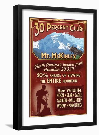 Mount McKinley, Alaska - 30% Club-Lantern Press-Framed Art Print