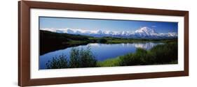 Mount McKinley and Alaska Range, Lake Reflection, Green Hills, Denali National Park, Alaska, USA-null-Framed Photographic Print