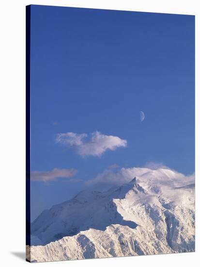 Mount McKinley Under a Half Moon-Merrill Images-Stretched Canvas