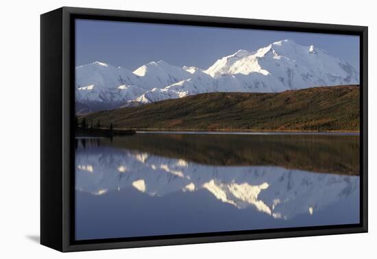 Mount McKinley, Wonder Lake, Sunrise, Denali National Park, Alaska, USA-Gerry Reynolds-Framed Stretched Canvas