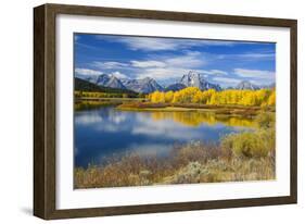 Mount Moran and the Teton Range from Oxbow Bend, Snake River, Grand Tetons National Park, Wyoming-Gary Cook-Framed Photographic Print