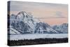 Mount Moran at Dawn in the Winter-James Hager-Stretched Canvas