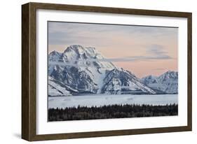 Mount Moran at Dawn in the Winter-James Hager-Framed Photographic Print