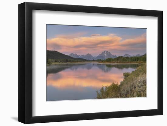 Mount Moran reflected in still waters of the Snake River at Oxbow Bend, Grand Teton NP, WY-Alan Majchrowicz-Framed Photographic Print