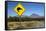 Mount Ngauruhoe with Kiwi Crossing Sign-Stuart-Framed Stretched Canvas