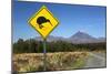 Mount Ngauruhoe with Kiwi Crossing Sign-Stuart-Mounted Photographic Print