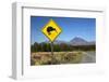 Mount Ngauruhoe with Kiwi Crossing Sign-Stuart-Framed Photographic Print