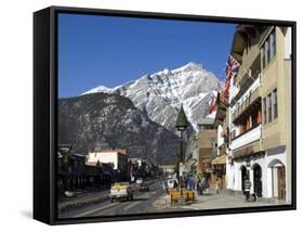 Mount Norquay and Downtown Banff, Alberta, Canada, North America-DeFreitas Michael-Framed Stretched Canvas