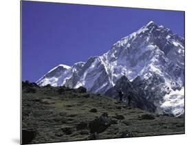 Mount Nuptse from Afar, Nepal-Michael Brown-Mounted Photographic Print