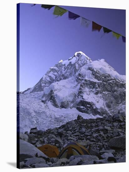 Mount Nuptse from Everest Base Camp, Nepal-Michael Brown-Stretched Canvas