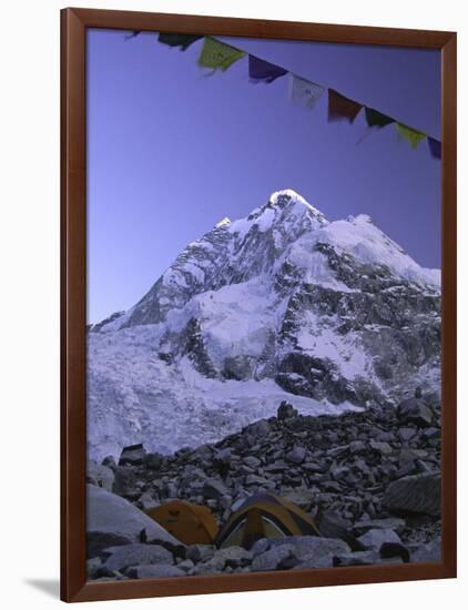 Mount Nuptse from Everest Base Camp, Nepal-Michael Brown-Framed Premium Photographic Print