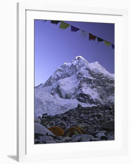 Mount Nuptse from Everest Base Camp, Nepal-Michael Brown-Framed Photographic Print