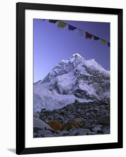 Mount Nuptse from Everest Base Camp, Nepal-Michael Brown-Framed Photographic Print