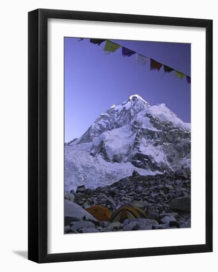 Mount Nuptse from Everest Base Camp, Nepal-Michael Brown-Framed Photographic Print