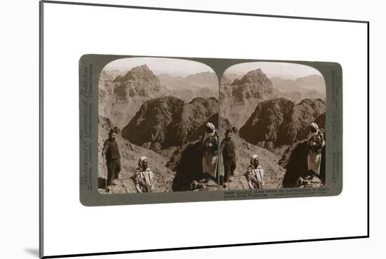 Mount of Moses, Where the Law Was Given to Israel's Leader, the Sinai Wilderness, 1900s-Underwood & Underwood-Mounted Giclee Print