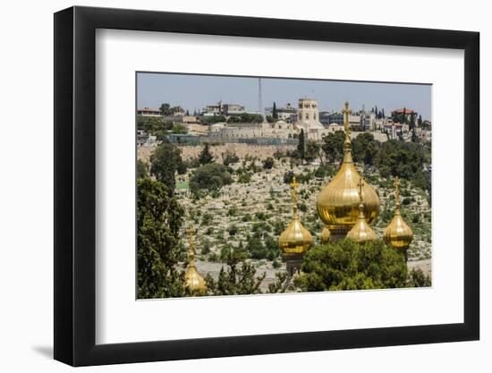 Mount of Olives, the Onion Domes of the Russian Church of Mary Magdalene-Massimo Borchi-Framed Photographic Print