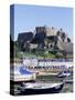 Mount Orgueil Castle and Harbour, Gorey, Grouville, Jersey, Channel Islands, United Kingdom-Neale Clarke-Stretched Canvas