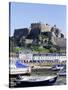 Mount Orgueil Castle and Harbour, Gorey, Grouville, Jersey, Channel Islands, United Kingdom-Neale Clarke-Stretched Canvas
