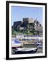 Mount Orgueil Castle and Harbour, Gorey, Grouville, Jersey, Channel Islands, United Kingdom-Neale Clarke-Framed Photographic Print