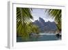 Mount Otemanu As Seen Through Palm Fronds At The Four Seasons Bora Bora. French Polynesia-Karine Aigner-Framed Photographic Print