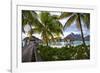 Mount Otemanu In The Distance Of The Over Water Bungalows At The Four Seasons Bora Bora-Karine Aigner-Framed Photographic Print