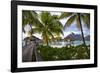 Mount Otemanu In The Distance Of The Over Water Bungalows At The Four Seasons Bora Bora-Karine Aigner-Framed Photographic Print