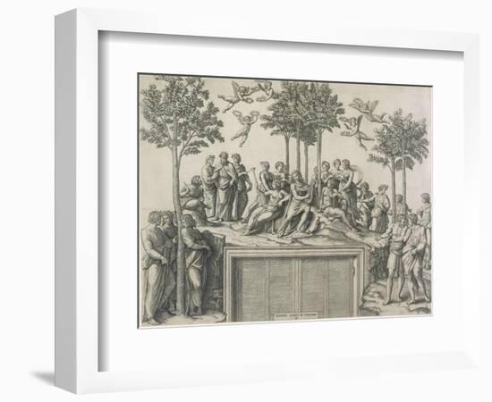 Mount Parnassus (After Raphael), Ca, 1510-15-Marcantonio Raimondi-Framed Giclee Print