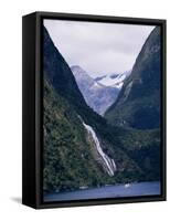 Mount Pembroke, Harrison Cove, Bowen Falls, Milford Sound, Otago, South Island, New Zealand-Ken Gillham-Framed Stretched Canvas
