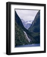 Mount Pembroke, Harrison Cove, Bowen Falls, Milford Sound, Otago, South Island, New Zealand-Ken Gillham-Framed Photographic Print