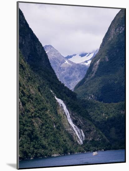 Mount Pembroke, Harrison Cove, Bowen Falls, Milford Sound, Otago, South Island, New Zealand-Ken Gillham-Mounted Photographic Print