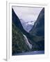 Mount Pembroke, Harrison Cove, Bowen Falls, Milford Sound, Otago, South Island, New Zealand-Ken Gillham-Framed Photographic Print