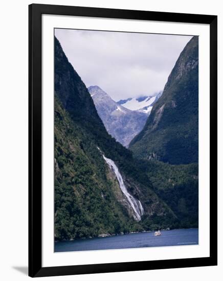 Mount Pembroke, Harrison Cove, Bowen Falls, Milford Sound, Otago, South Island, New Zealand-Ken Gillham-Framed Photographic Print
