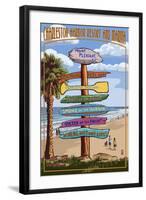 Mount Pleasant, South Carolina - Sign Destinations-Lantern Press-Framed Art Print