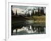 Mount Rainier and One of the Reflection Lakes, 1917-Ashael Curtis-Framed Giclee Print