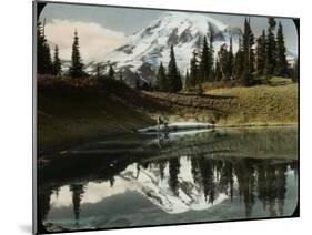 Mount Rainier and One of the Reflection Lakes, 1917-Ashael Curtis-Mounted Giclee Print