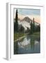 'Mount Rainier and Reflection Lake', c1916-Asahel Curtis-Framed Photographic Print