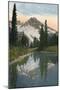'Mount Rainier and Reflection Lake', c1916-Asahel Curtis-Mounted Photographic Print